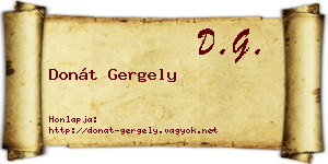 Donát Gergely névjegykártya